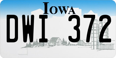 IA license plate DWI372