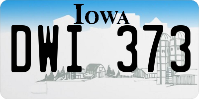 IA license plate DWI373