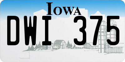 IA license plate DWI375