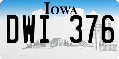 IA license plate DWI376