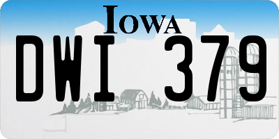 IA license plate DWI379