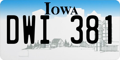 IA license plate DWI381