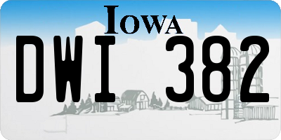 IA license plate DWI382