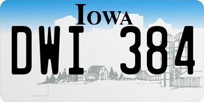 IA license plate DWI384