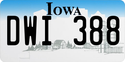 IA license plate DWI388