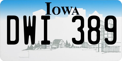 IA license plate DWI389