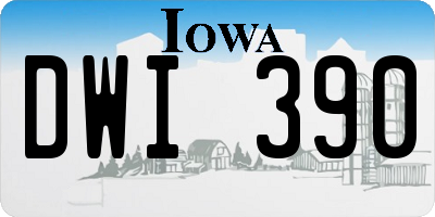 IA license plate DWI390