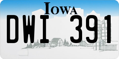 IA license plate DWI391