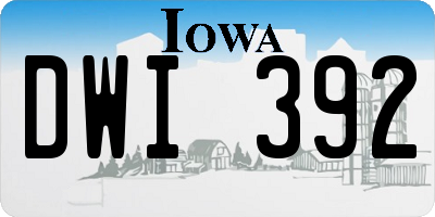 IA license plate DWI392