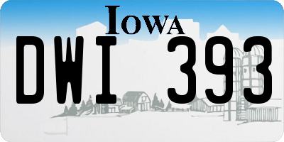 IA license plate DWI393
