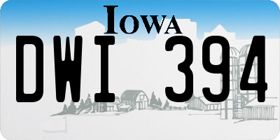 IA license plate DWI394