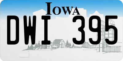 IA license plate DWI395