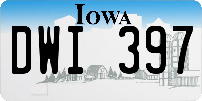 IA license plate DWI397