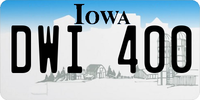 IA license plate DWI400