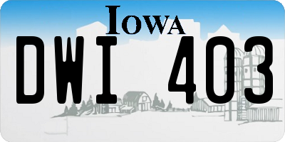 IA license plate DWI403