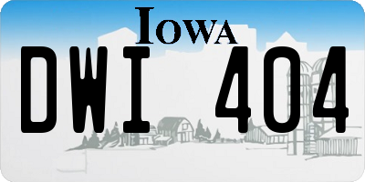 IA license plate DWI404