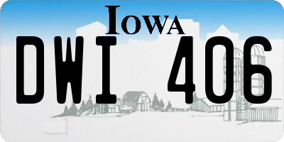 IA license plate DWI406