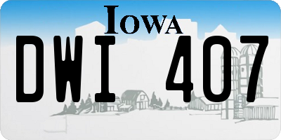 IA license plate DWI407