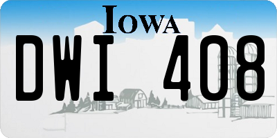 IA license plate DWI408