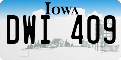IA license plate DWI409