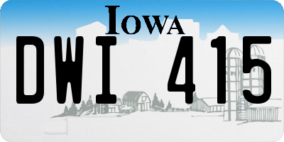 IA license plate DWI415