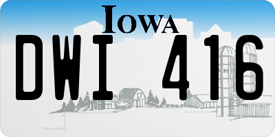IA license plate DWI416
