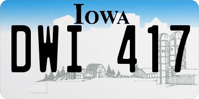 IA license plate DWI417