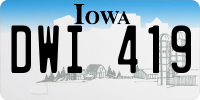 IA license plate DWI419