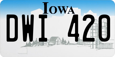 IA license plate DWI420