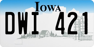 IA license plate DWI421