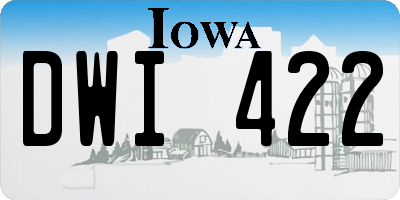 IA license plate DWI422
