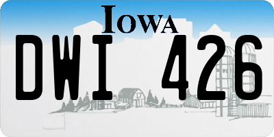 IA license plate DWI426