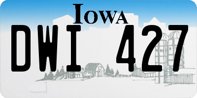 IA license plate DWI427