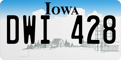IA license plate DWI428