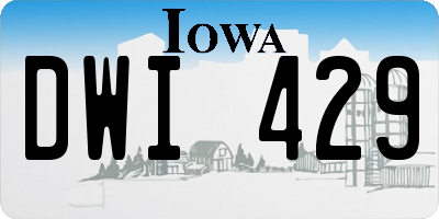 IA license plate DWI429