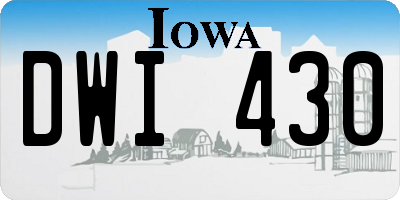 IA license plate DWI430