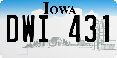 IA license plate DWI431
