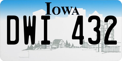 IA license plate DWI432