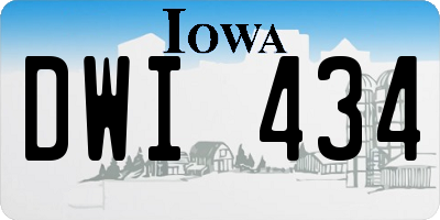 IA license plate DWI434
