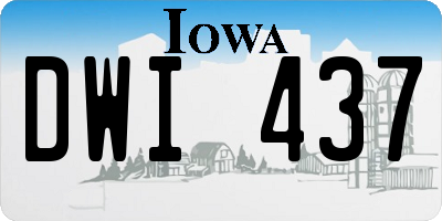 IA license plate DWI437