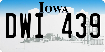 IA license plate DWI439