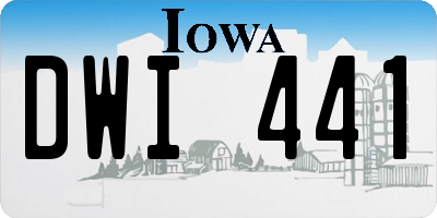 IA license plate DWI441