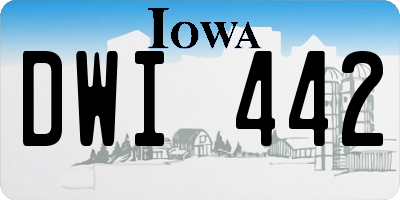 IA license plate DWI442