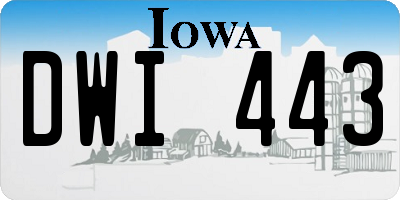 IA license plate DWI443