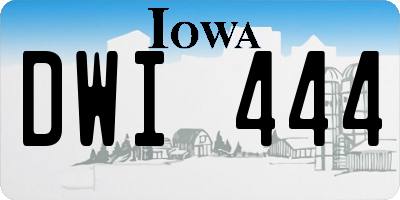 IA license plate DWI444