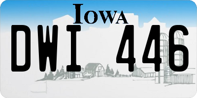 IA license plate DWI446