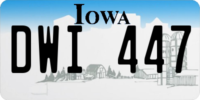 IA license plate DWI447