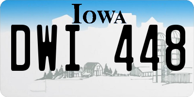 IA license plate DWI448