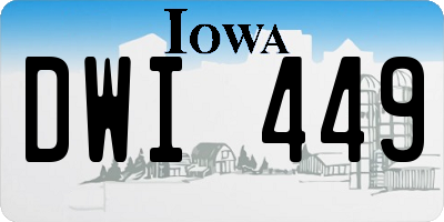 IA license plate DWI449