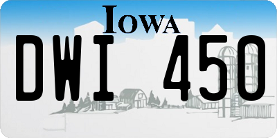 IA license plate DWI450